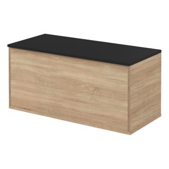 Cufăr negru/în culoare naturală cu aspect de lemn de stejar 89x43 cm Knight – TemaHome