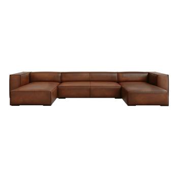 Colțar maro coniac cu tapițerie din piele (în formă de "U") Madame – Windsor & Co Sofas