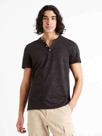 Celio Henley Cegeti Tricou Negru