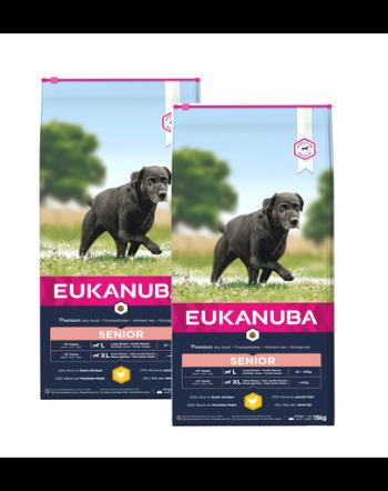 EUKANUBA Caring Senior Large Breed Hrana uscata pentru caini senior de talie mare, bogata in pui 30 kg (2 x 15kg)