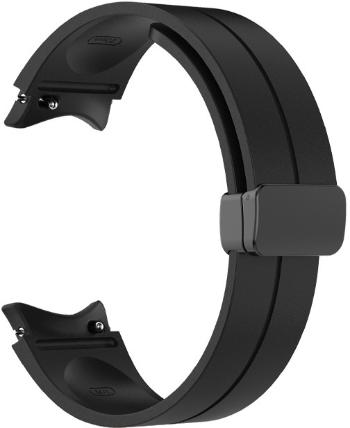 4wrist Curea din silicon cu cataramă neagră pentru Samsung Galaxy Watch 6/5/4 - Black