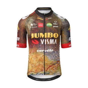 
                 AGU Tricou de ciclism cu mânecă scurtă - JUMBO-VISMA 2022 - maro/albastru/galben/negru/roșu 
            