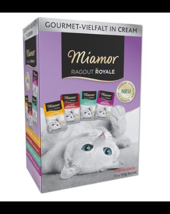 MIAMOR Ragout Royale Multibox 12x100 g set plicuri hrana pisica, arome de carne in crema