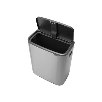 Coș de gunoi argintiu mat cu senzori de atingere din oțel 60 l Bo Touch Bin – Brabantia