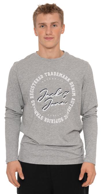 Jack&Jones Tricou pentru bărbați JJSTAMP Regular Fit 12211357 Light Grey Melange Big artwork S