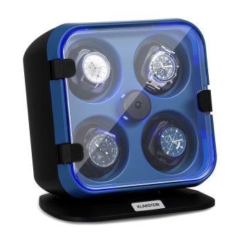 Klarstein Clover Watch winder, suport pentru 4 ceasuri, 3 rotații, 4 viteze LED