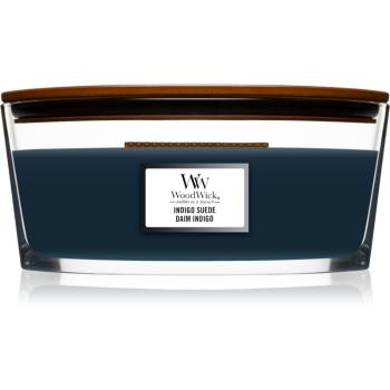 Woodwick Indigo Suede lumânare parfumată cu fitil din lemn (hearthwick) 453,6 g