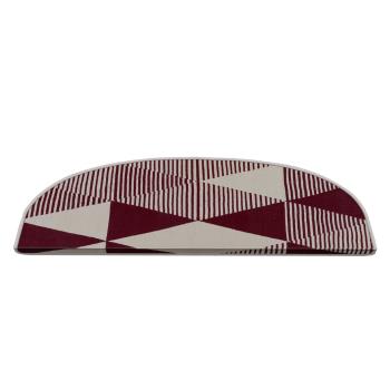 Covorașe pentru scări burgundy-albe 16 buc. 20x65 cm Triangles – Vitaus