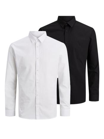 Jack&Jones 2 PACK - cămașă bărbătească JJJOE Slim Fit 12182995 Black / WHITE XL