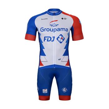 
                 BONAVELO Tricoul și pantaloni scurți de ciclism - GROUPAMA FDJ 2022 - albastru/alb/roșu 
            