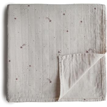 Mushie Muslin Swaddle Blanket Organic Cotton păturică de înfășat Falling Stars 120cm x 120cm 1 buc
