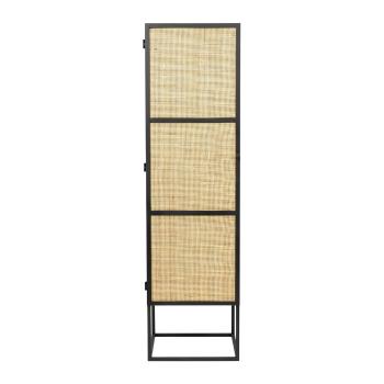 Dulap vinotecă din ratan negru 40x145 cm Guuji - White Label