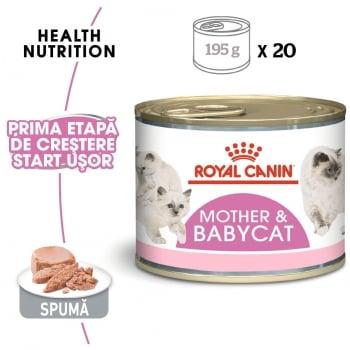 Royal Canin Mother & BabyCat, bax hrană umedă pisici, mama și puiul, (pate fin), 195g x 20