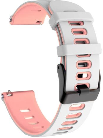 4wrist Curea din silicon pentru Samsung 20 mm - White/Pink