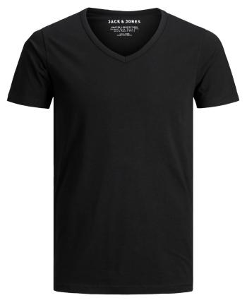 Jack&Jones Tricou pentru bărbați JJEBASIC V-neck TEE 12059219 BLACK L