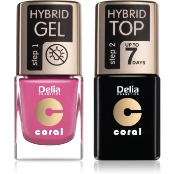 Delia Cosmetics Coral Nail Enamel Hybrid Gel set de cosmetice pentru femei odstín 05