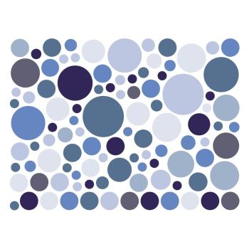 Set 100 autocolante Ambiance Round Stickers, albastru