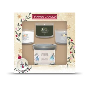 Yankee Candle Set de Crăciun pahar și lumânări votive in sticlă