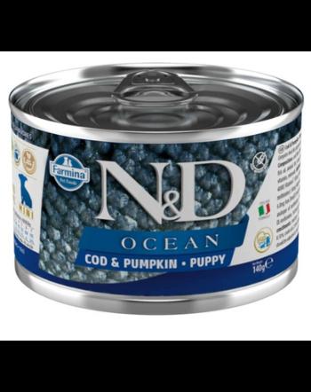 FARMINA N&amp;D Oceean Dog Puppy Codfish, pumpkin 140 g Hrana umeda catel, cu cod si dovleac