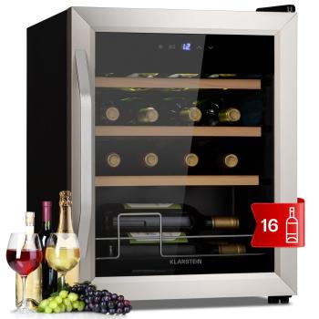 Klarstein Vinamour 16 Uno, Frigider pentru vin, 16 sticle /42l, 5-18°C, 41 dB, sticlă