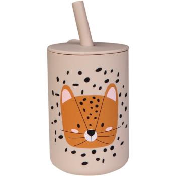 Tryco Silicone Cup and Straw ceasca cu pai Leopard Sand 1 buc