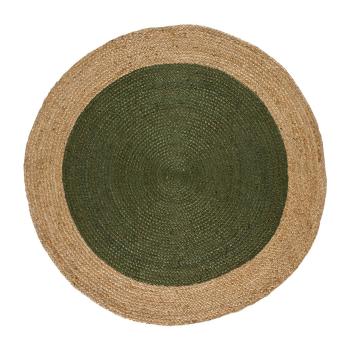 Covor verde-natural rotund ø 120 cm Mahon – Universal