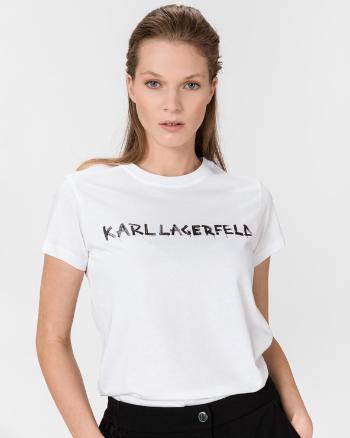 Karl Lagerfeld Graffiti Logo Tricou Alb