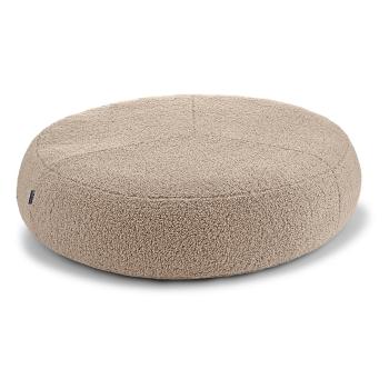 Pat  bej pentru câini din material bouclé ø 90 cm Senso Pouffe Greige M/L – MiaCara