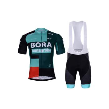 
                 BONAVELO Tricoul și pantaloni scurți de ciclism - BORA 2022 - roșu/negru/verde 
            