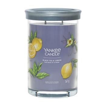 Yankee Candle Lumânare aromată Signature mare Black Tea & Lemon 567 g