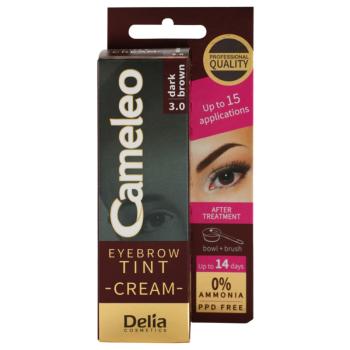 Delia Cosmetics Cameleo Vopsea crema profesionala pentru sprancene fără amoniac culoare 3.0 Dark Brown 15 ml