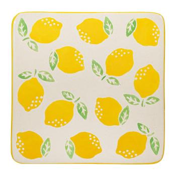 Coasters galbene/albe 4 buc. din ceramică Lemon – Sass & Belle