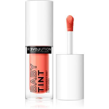Revolution Relove Baby Tint blush lichid și luciu de buze culoare Coral 1,4 ml