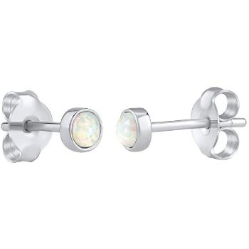 Silvego Cercei argintii cu opal alb sintetic LPS0933W