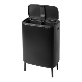 Coș de gunoi negru mat de reciclat/cu senzori de atingere din oțel 60 l Bo Touch Bin Hi – Brabantia