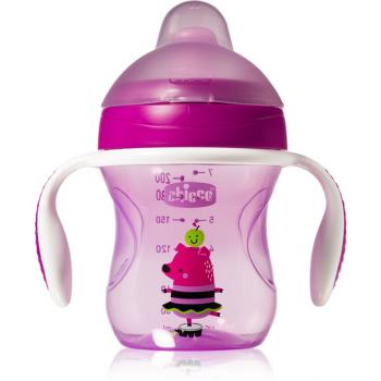 Chicco Training Cup Purple cană pentru antrenament cu mânere 6 m+ 200 ml