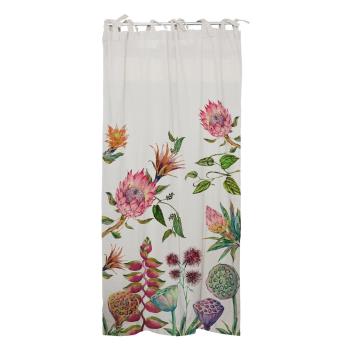 Perdea din bumbac Madre Selva Flores Salvajes, 134 x 250 cm, alb