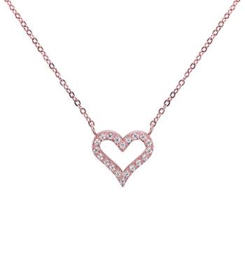 Vuch Romantic Colier romantic din oțel cu cristale Rose Gold Stipe