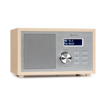 Auna Ambiant DAB + / FM, radio, BT 5.0, intrare AUX, afișaj LCD, ceas cu alarmă, aspect din lemn, maro