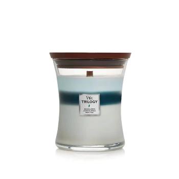 WoodWick Lumânare parfumată medie Trilogy Icy Woodland 275 g