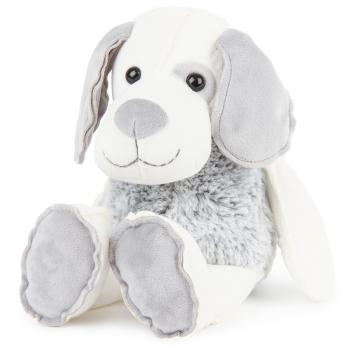 Câine din pluș, gri-alb, 30 cm