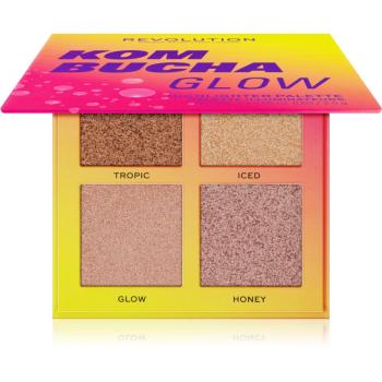 Makeup Revolution Hot Shot Kombucha paletă de iluminatoare culoare Glow 10 g