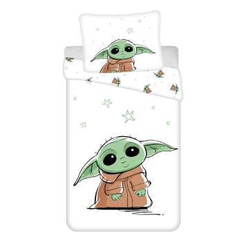 Lenjerie de pat pentru copii din bumbac pentru pat de o persoană 140x200 cm Star Wars Baby Yoda – Jerry Fabrics