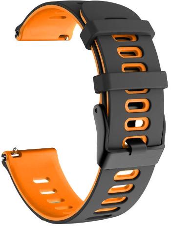 4wrist Curea din silicon pentru Samsung 22 mm - Black/Orange