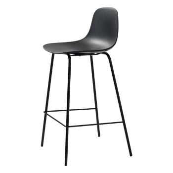 Scaun de bar negru din plastic 92,5 cm Whitby – Unique Furniture