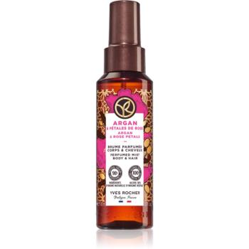 Yves Rocher Bain de Nature spray parfumat pentru corp și păr pentru femei Argan & Rose Petals 100 ml