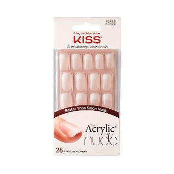 KISS Unghii acrilice - manichiură franceză cu aspect natural Salon Acrylic French Nude 64268 28 buc