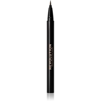 Makeup Revolution Hair Stroke Brow Pen creion pentru sprancene culoare Dark Brown 0,5 ml