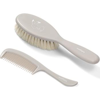 BabyOno Take Care Hairbrush and Comb set Gray (pentru nou-nascuti si copii)