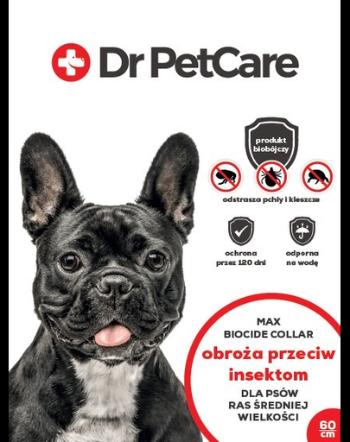 Dr PetCare MAX Biocide Collar zgarda protectie impotriva puricilor si a insectelor, pentru caini de talie medie 75 cm